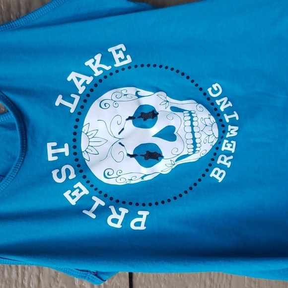 Priest Lake Brewing tank sugar skull turquoise blue and white - Picture 3 of 7